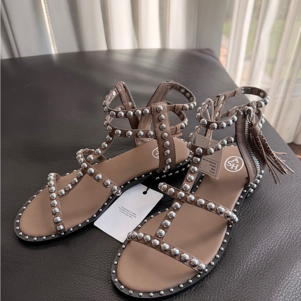 ASH Studded Brown Sandals